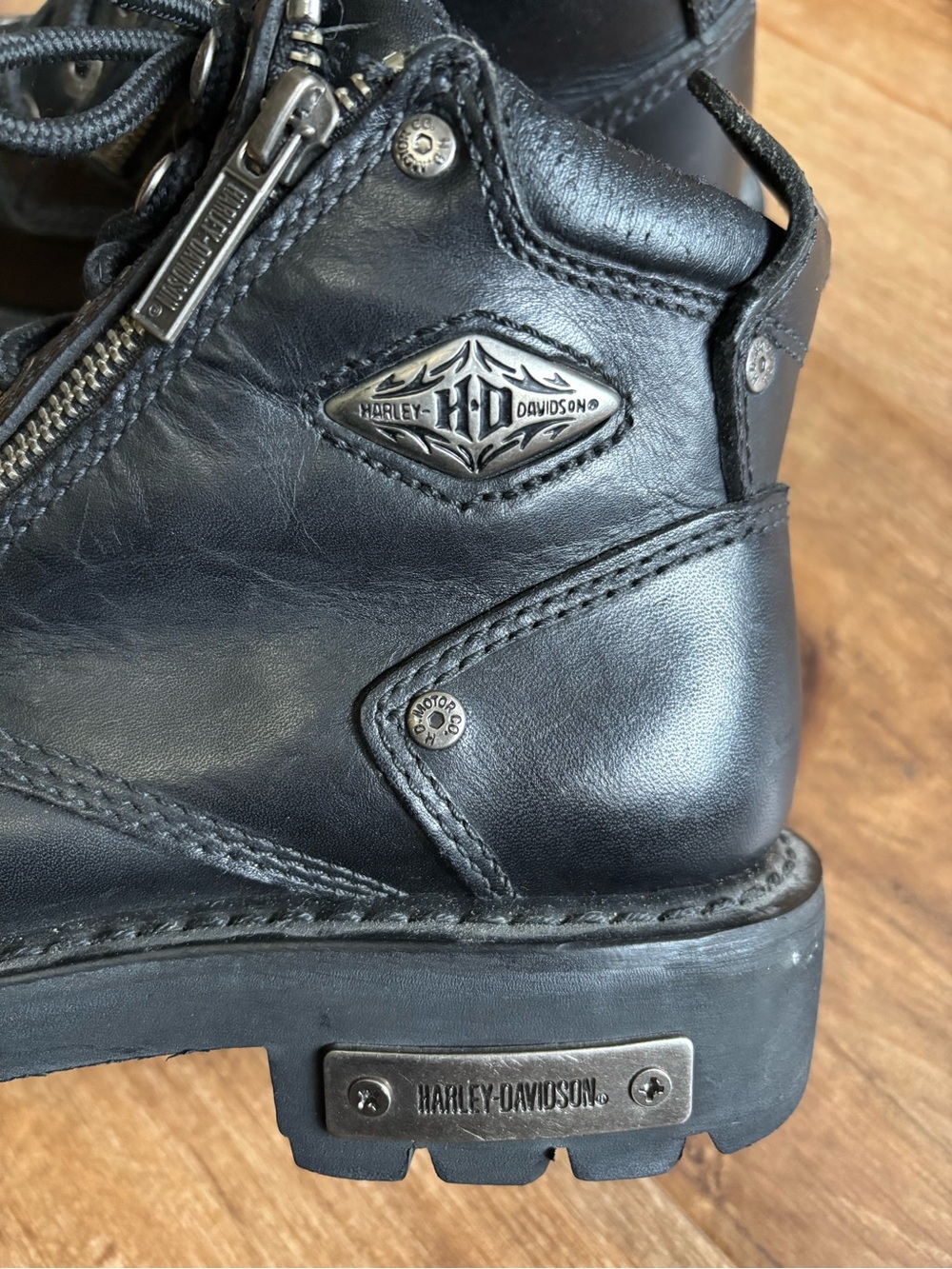 Harley-Davidson Women's Black Leather Motorcycle Boots Sz 7 - Picture 5 of 13